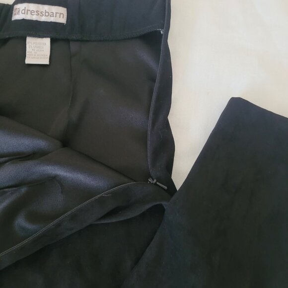 Black Faux Suede Womens Pants Dress Barn Size 12 - Picture 4 of 14